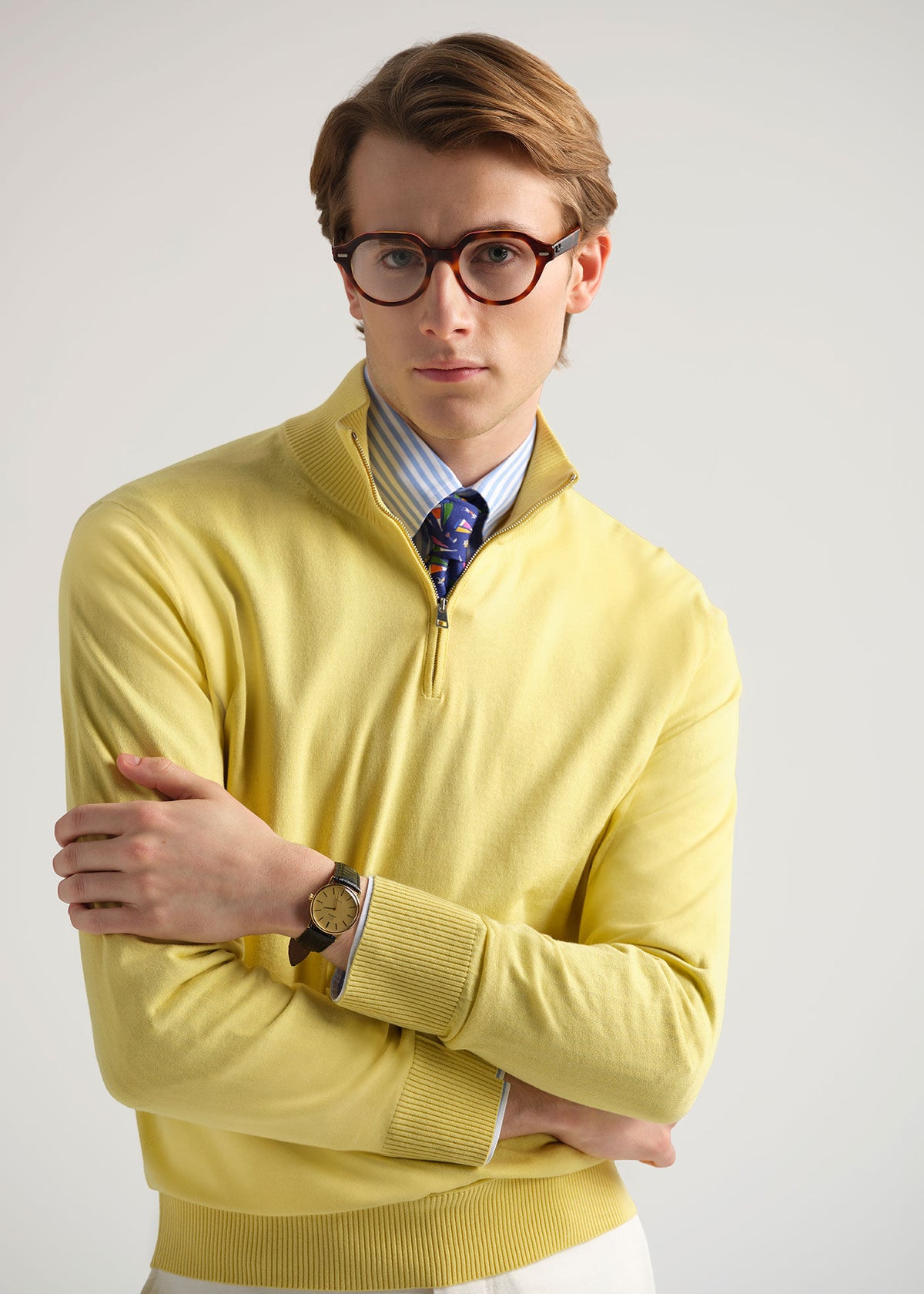 Quarter Zip Cotton Sweater - Paul Stuart Everyday