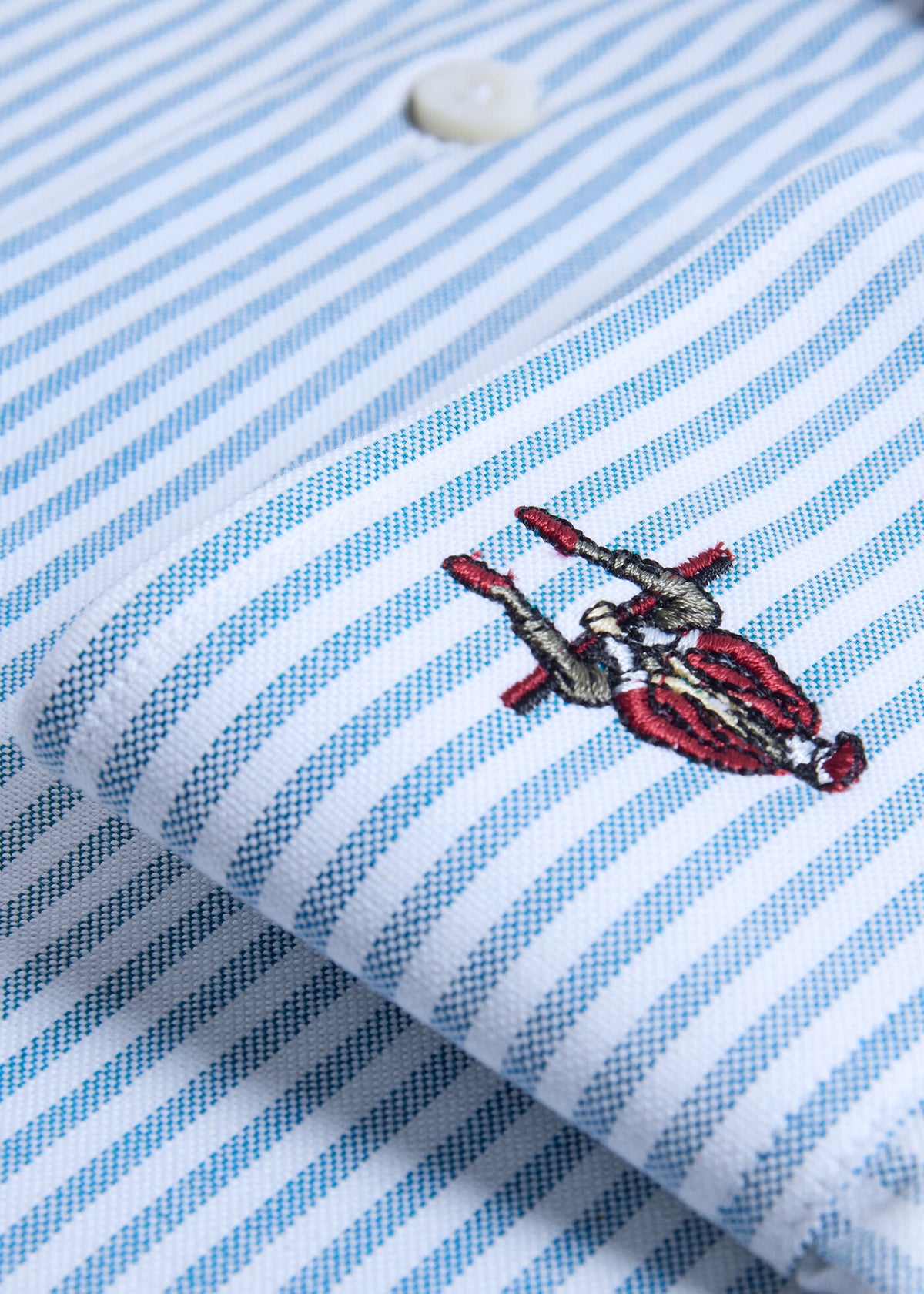 Striped Oxford Logo Sport Shirt - Paul Stuart Popular