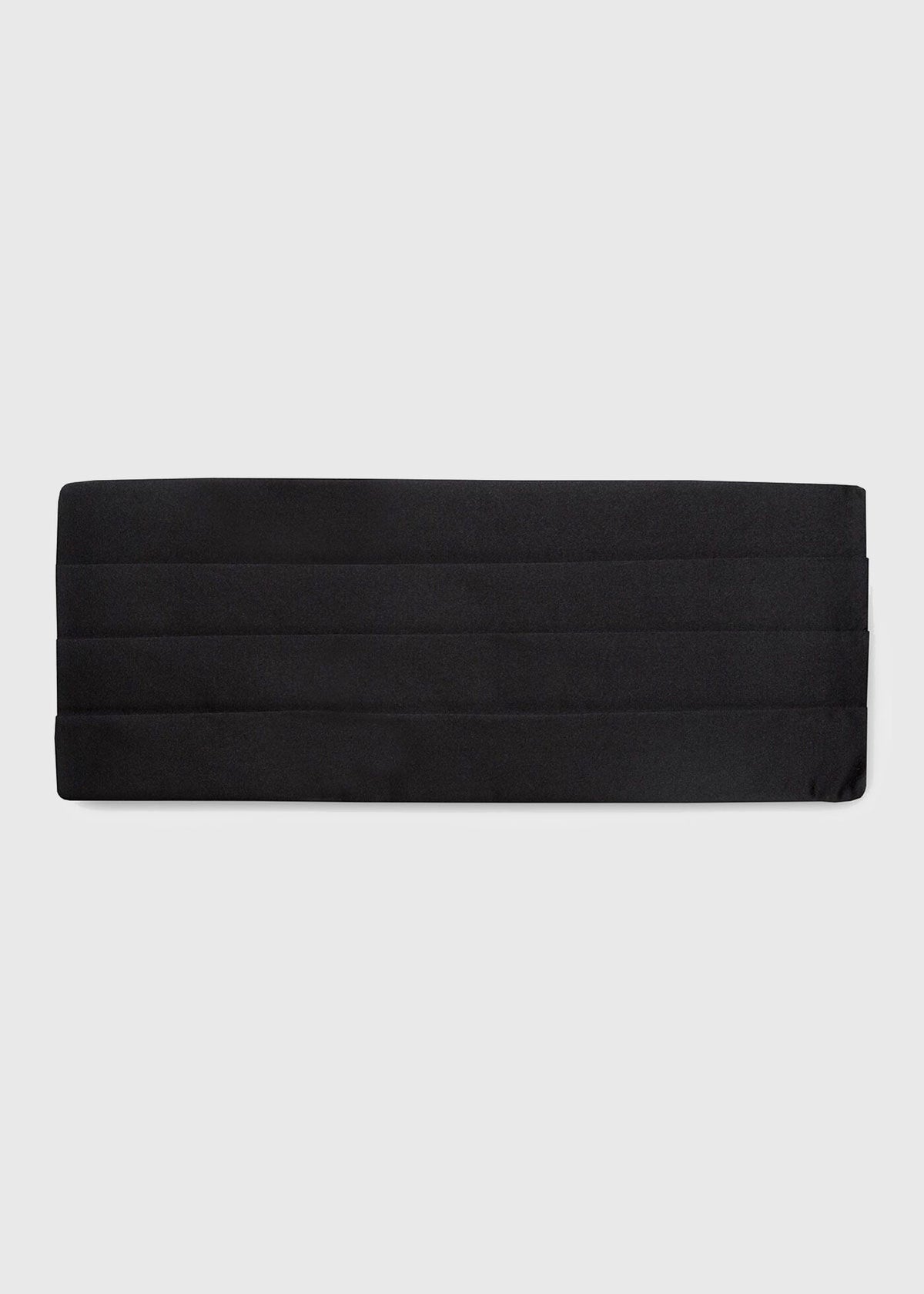 Men's Silk Satin Cummerbund in Black - Paul Stuart - Paul Stuart New