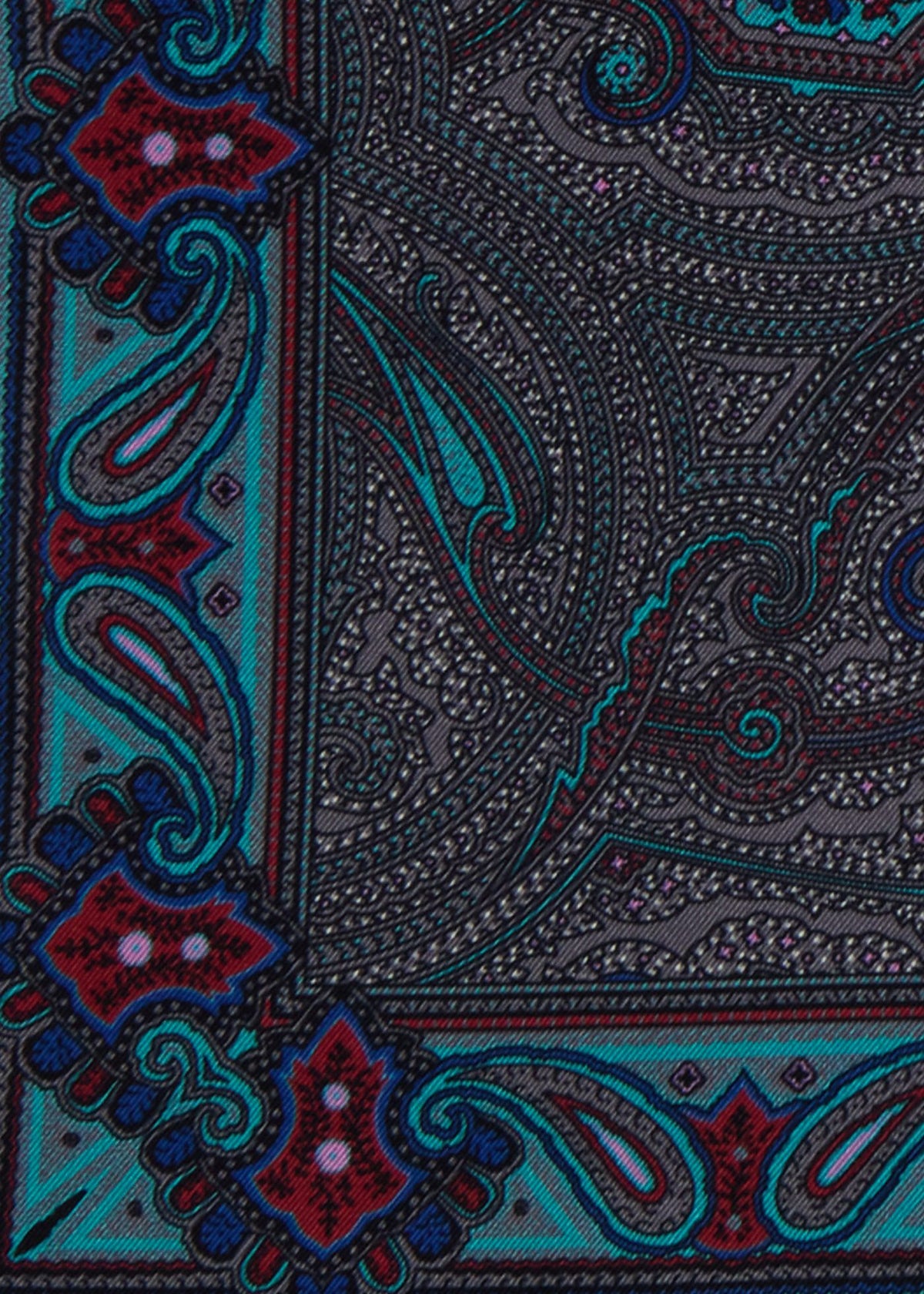 Printed Silk Paisley Pocket Square - Paul Stuart Smart Buy