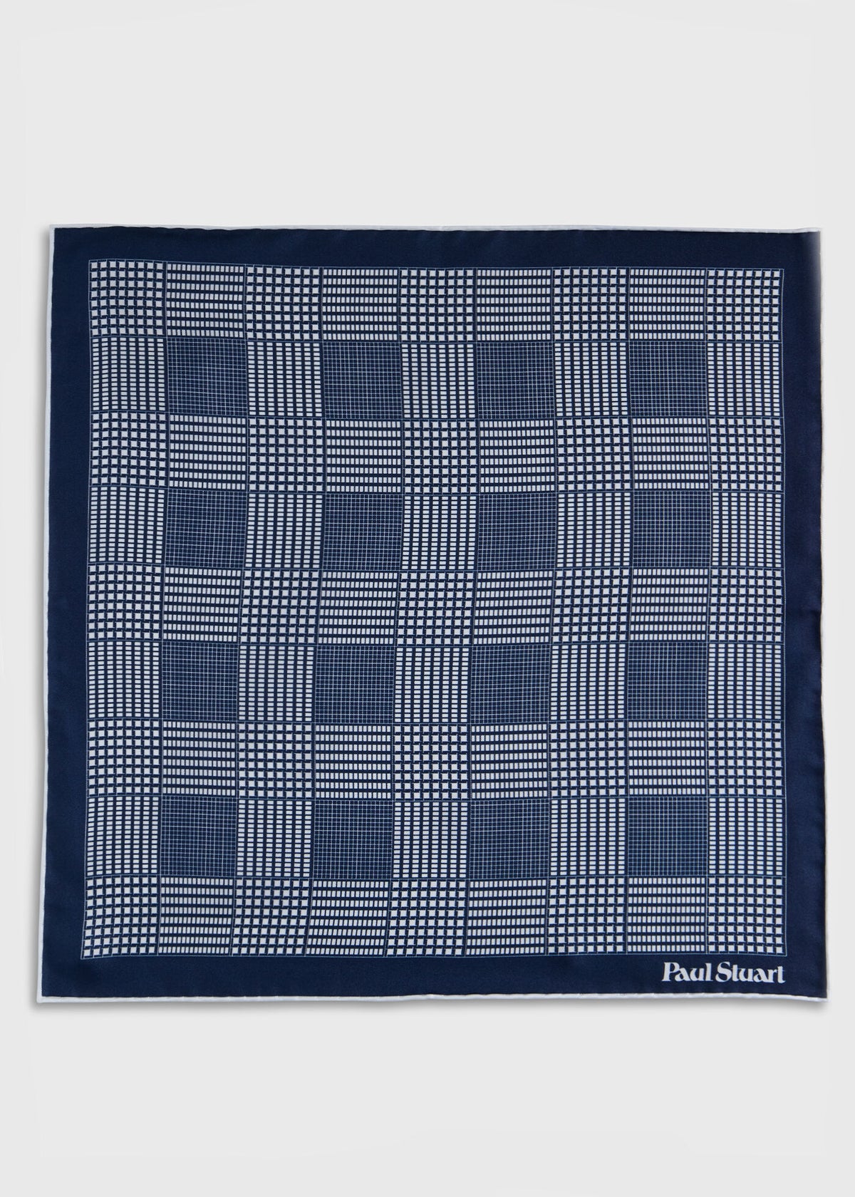 Glen Plaid Silk Pocket Square - Paul Stuart Discount