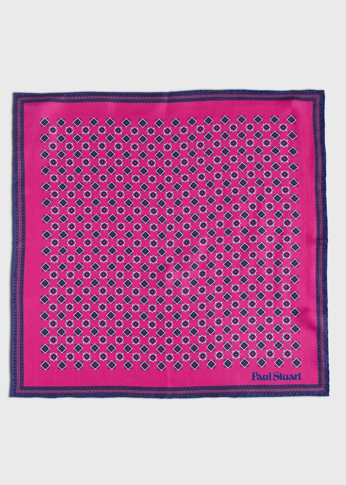 Printed Silk Medallion Pocket Square - Paul Stuart New