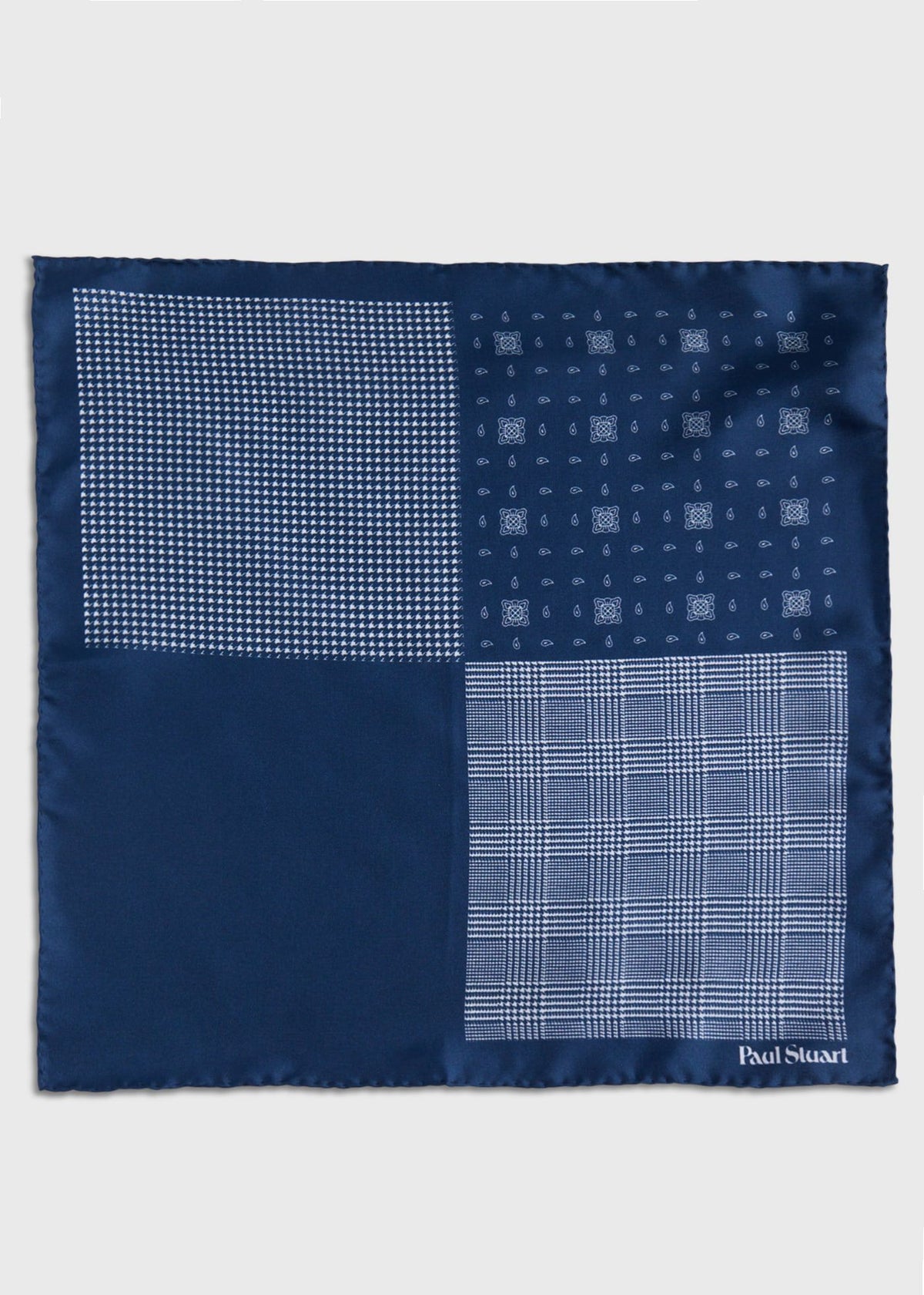 Printed Silk Glenn Plaid Pocket Square - Paul Stuart Classic