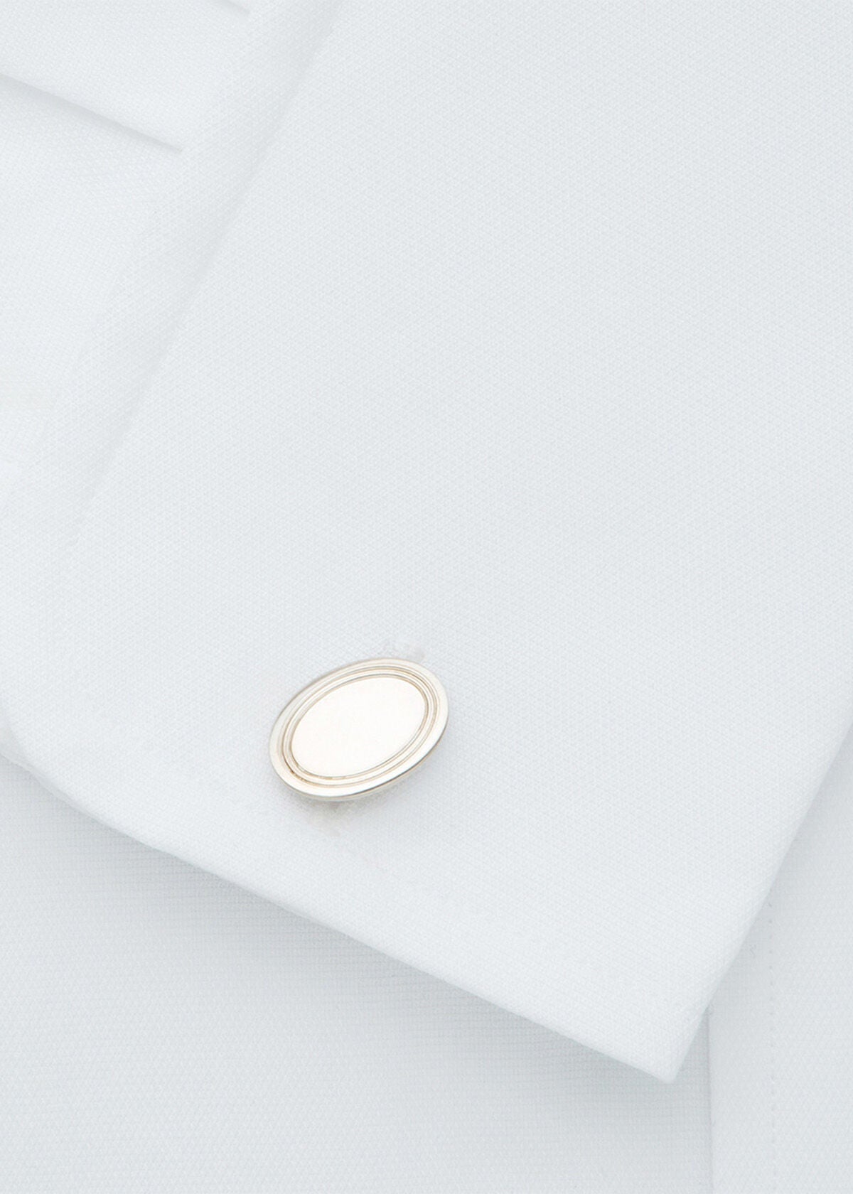 Sterling Silver Double Oval Cuff Links - Paul Stuart Featured