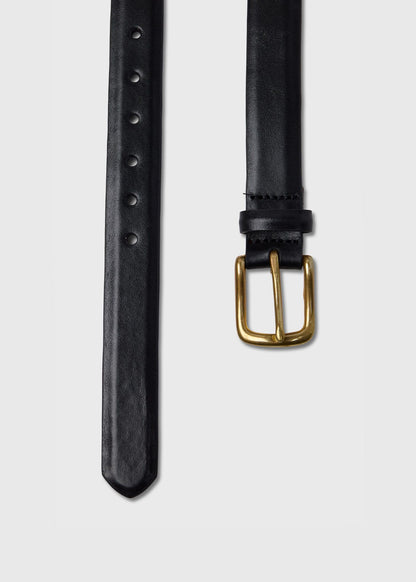 Narrow Calfskin Belt with Brass Buckle - Paul Stuart Deals