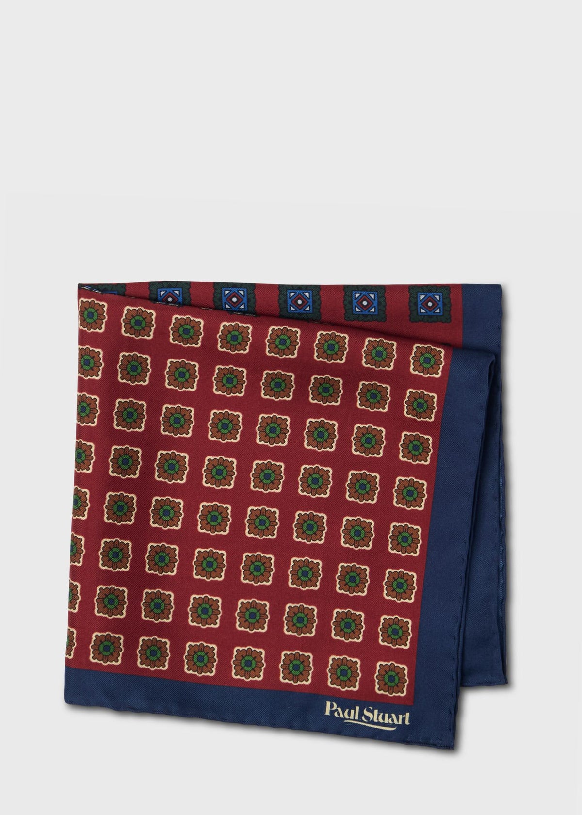 Patchwork Foulard Silk Pocket Square - Paul Stuart Discount