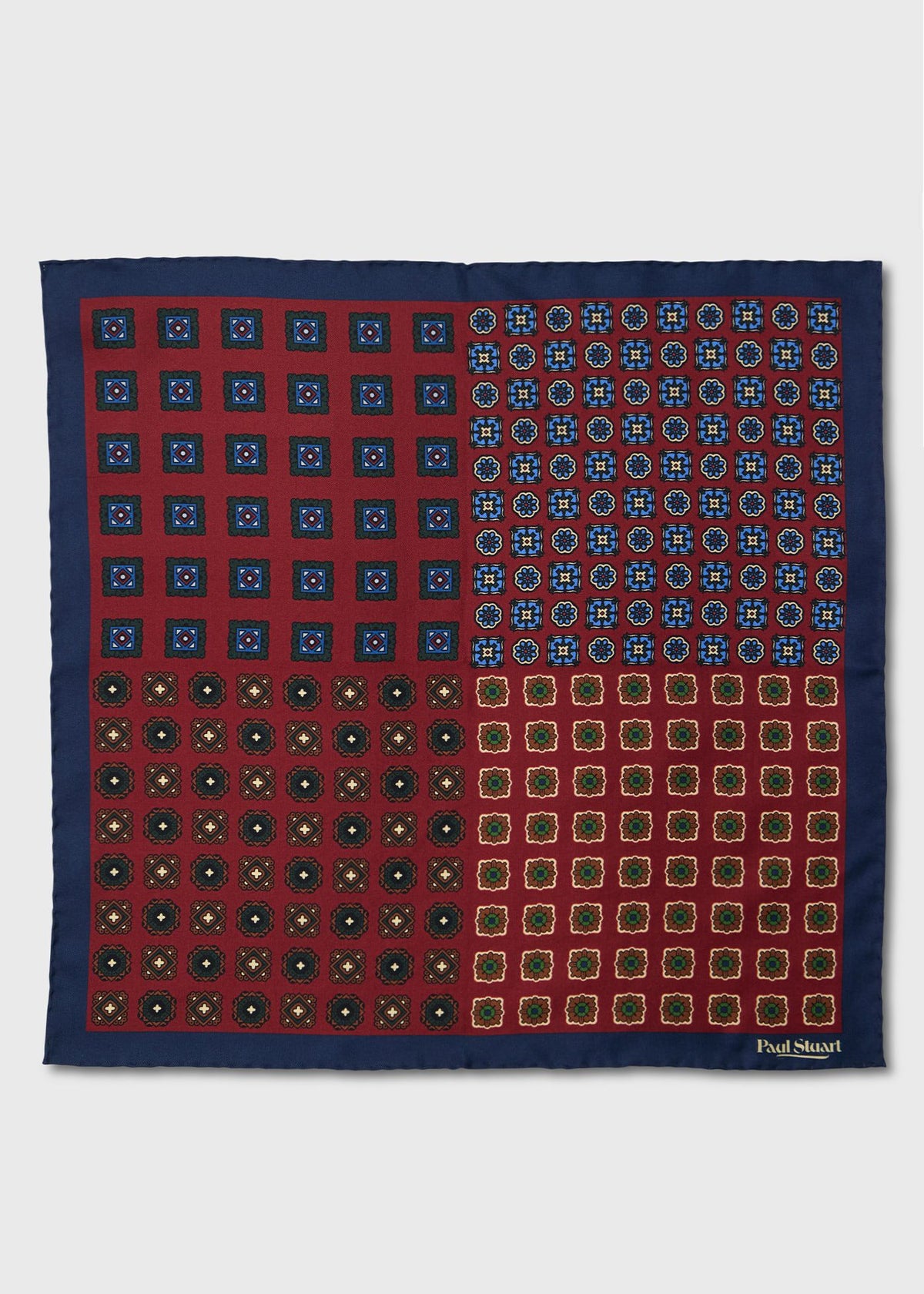 Patchwork Foulard Silk Pocket Square - Paul Stuart Discount