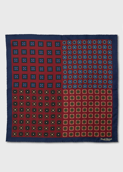 Patchwork Foulard Silk Pocket Square - Paul Stuart Discount
