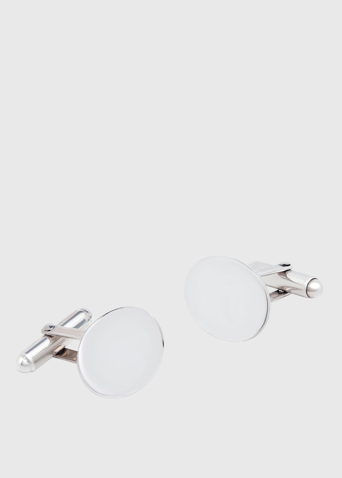Sterling Silver Polished Oval Cufflinks - Paul Stuart Quality