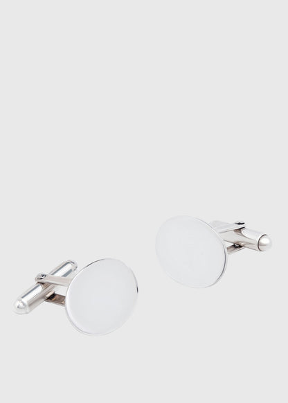 Sterling Silver Polished Oval Cufflinks - Paul Stuart Quality