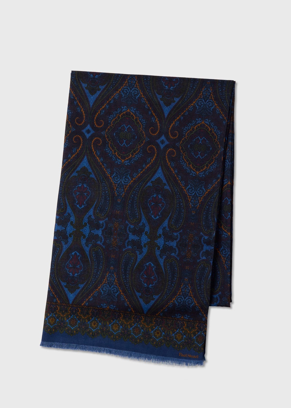 Wool Silk Paisley Scarf - Paul Stuart Signature