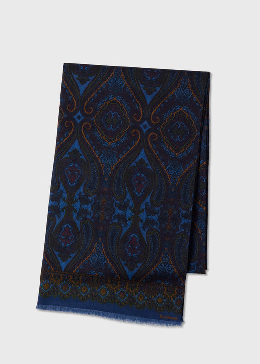 Wool Silk Paisley Scarf - Paul Stuart Signature