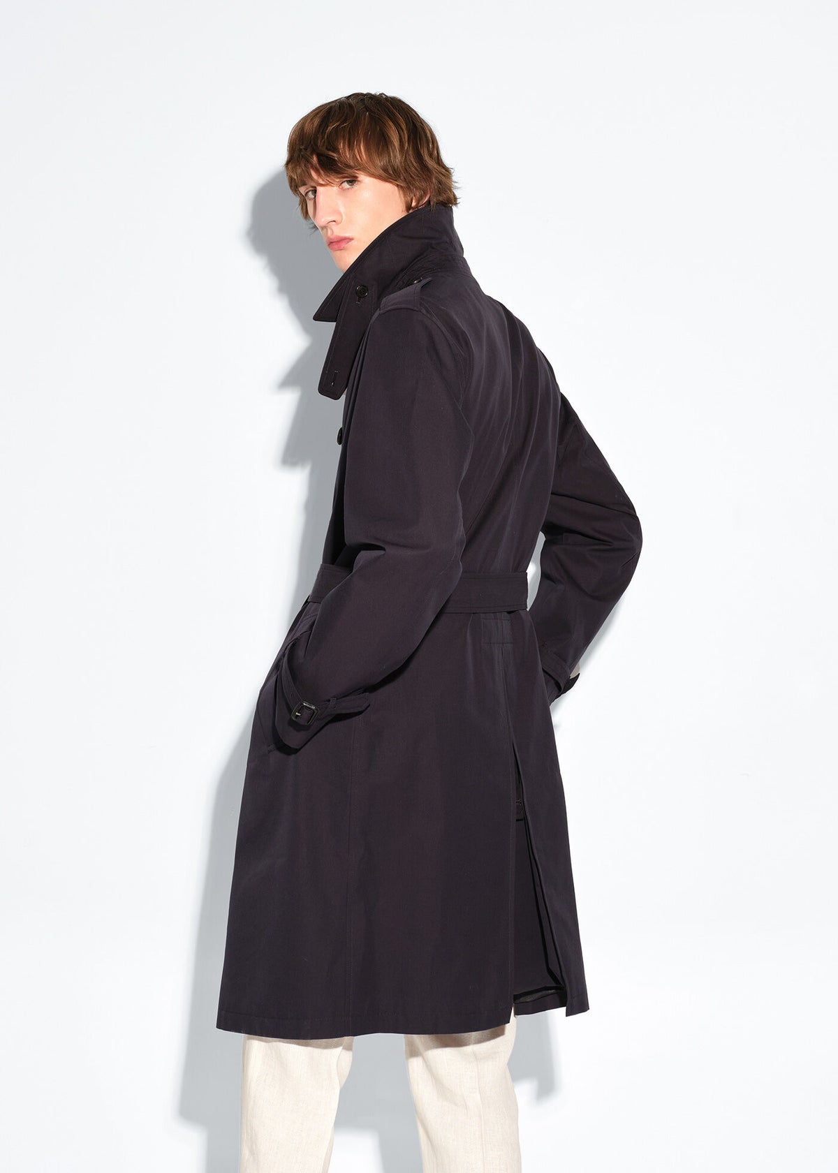 Double Breasted Cotton Trench Coat - Paul Stuart Hot Sale