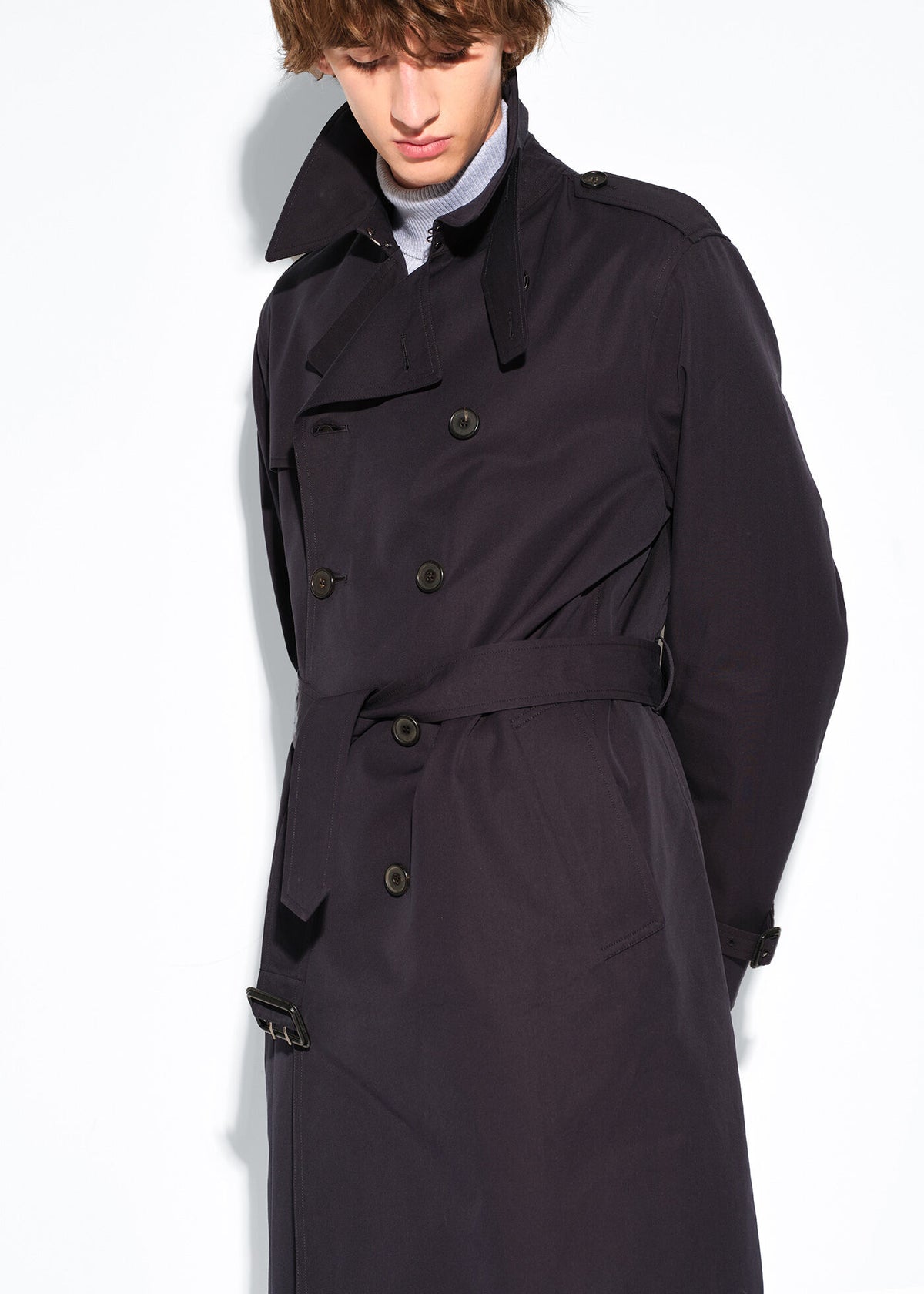 Double Breasted Cotton Trench Coat - Paul Stuart Hot Sale