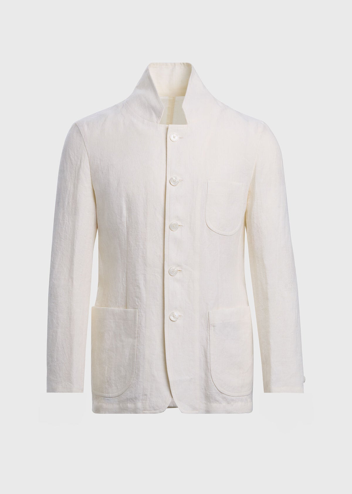 Linen Stand Collar Jacket - Paul Stuart Trending