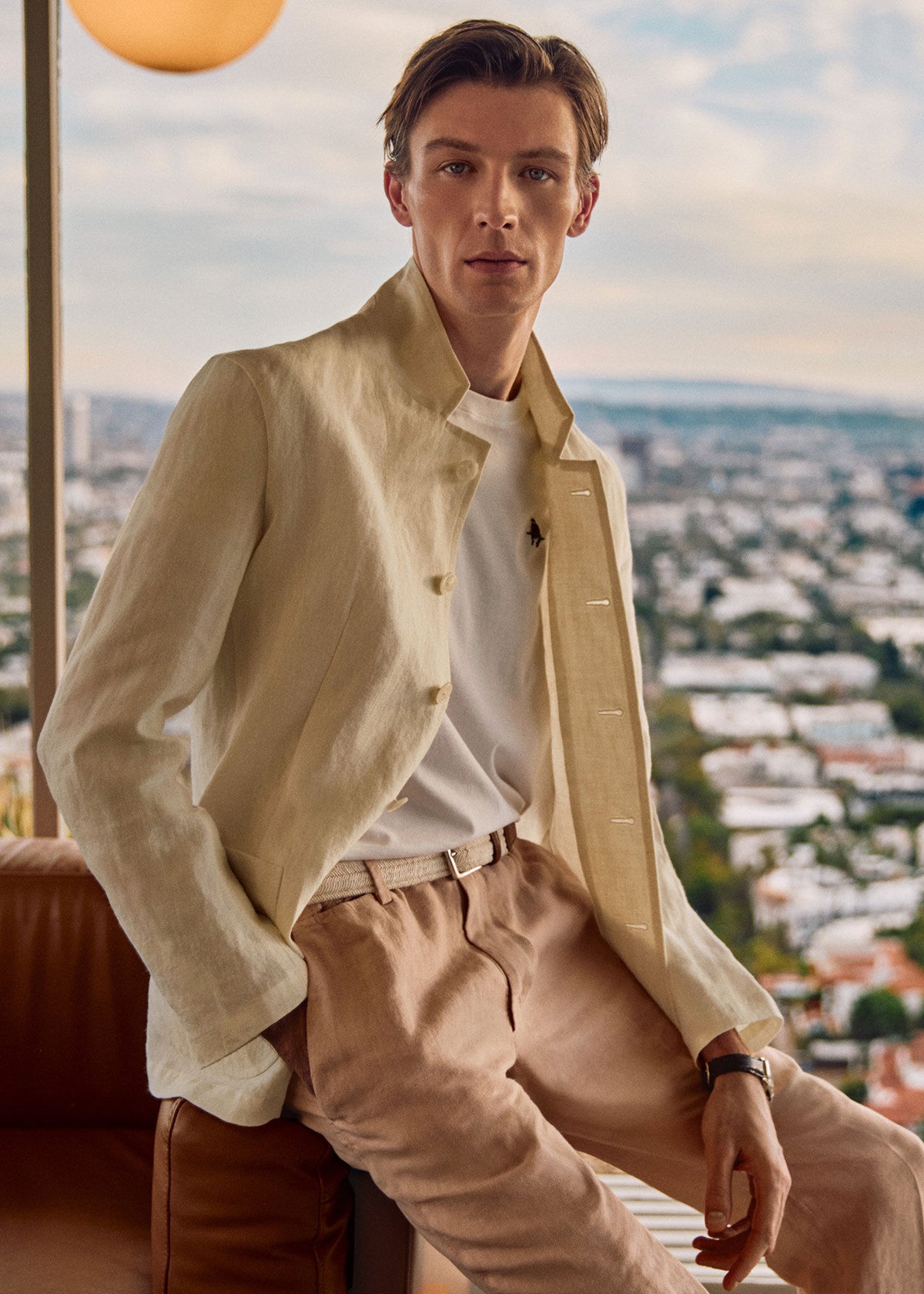 Linen Stand Collar Jacket - Paul Stuart Trending