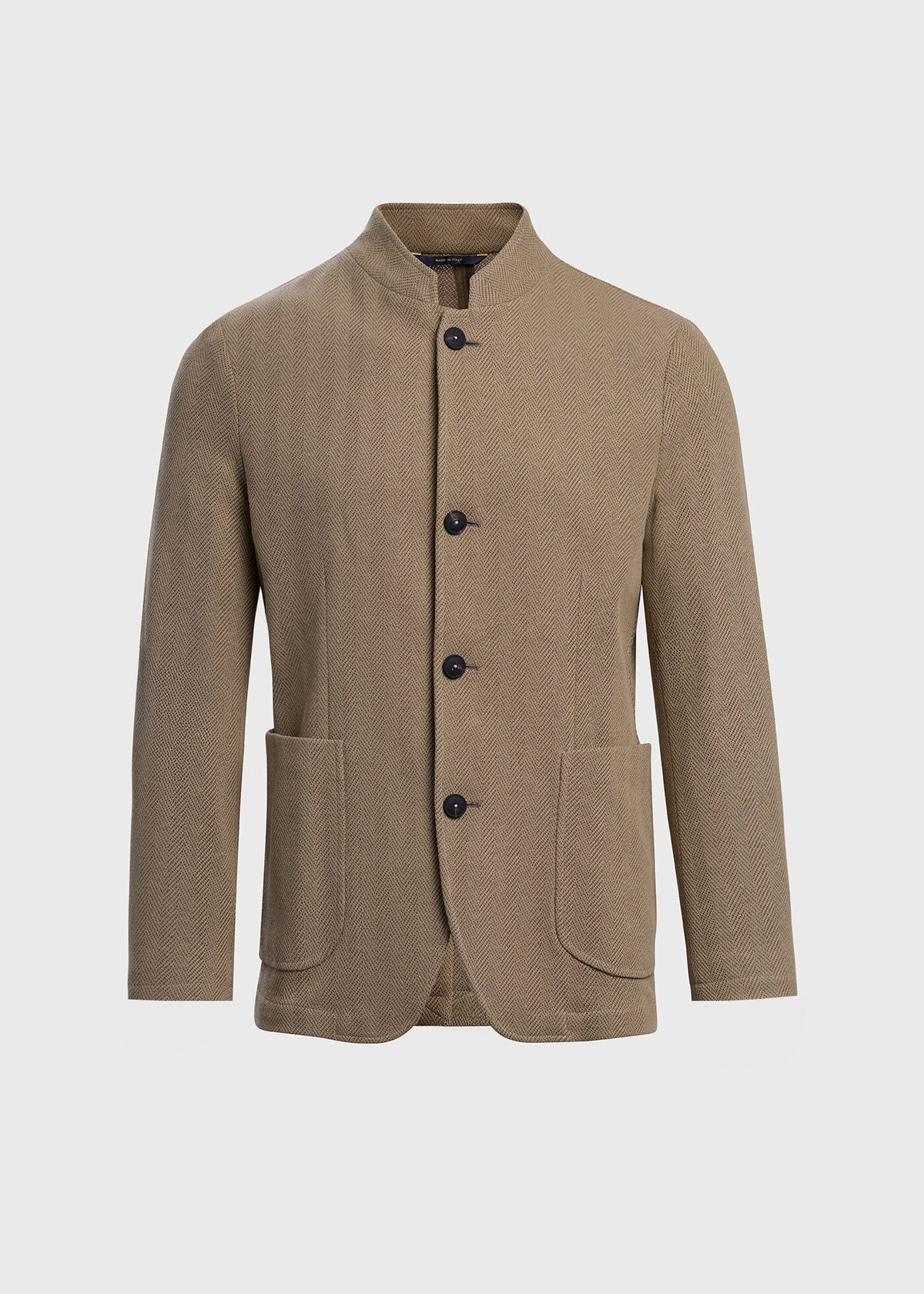 Stand Collar Herringbone Knit Jacket - Paul Stuart Trusted