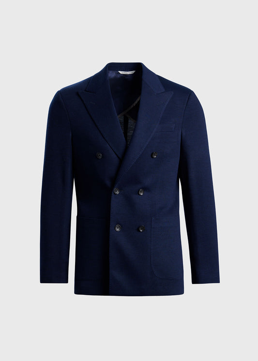 Double-Breasted Wool Knit Blazer - Paul Stuart Classic