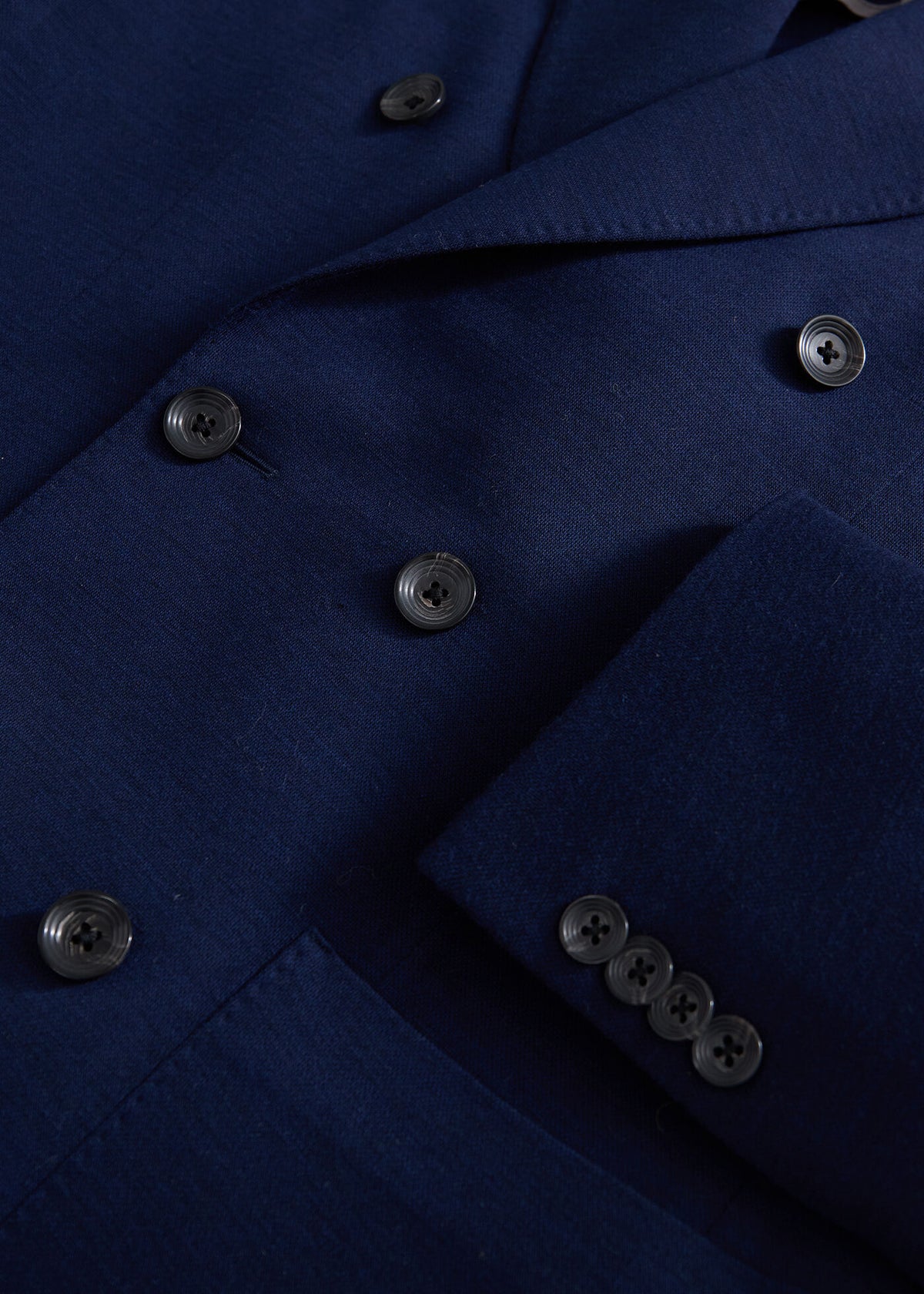 Double-Breasted Wool Knit Blazer - Paul Stuart Classic