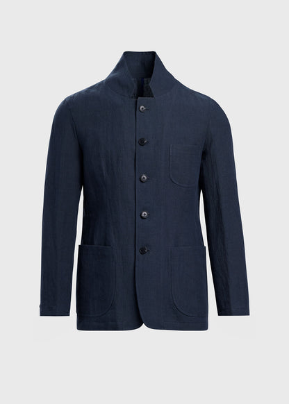 Linen Stand Collar Jacket - Paul Stuart Best Seller