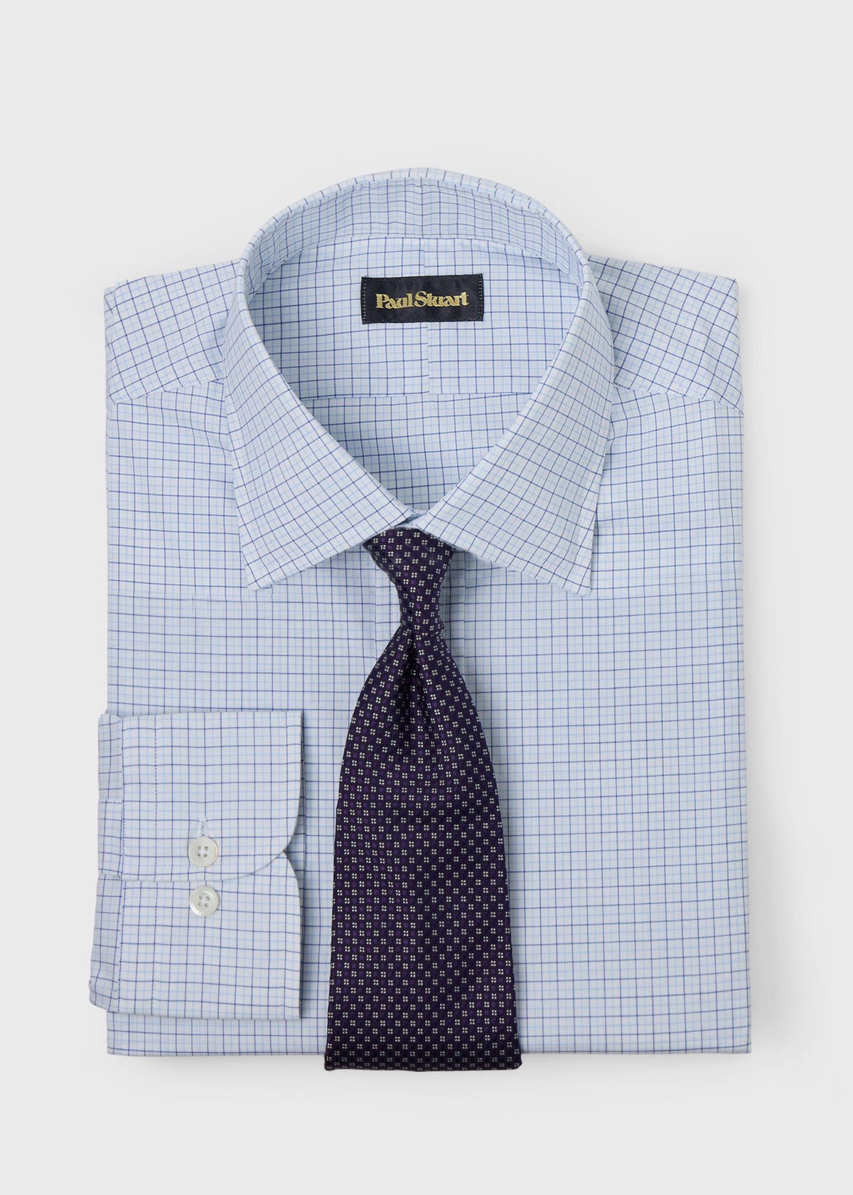 Tattersall Spread Collar Dress Shirt - Paul Stuart Value