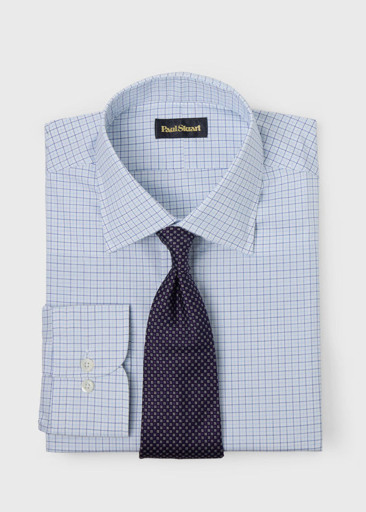 Tattersall Spread Collar Dress Shirt - Paul Stuart Value