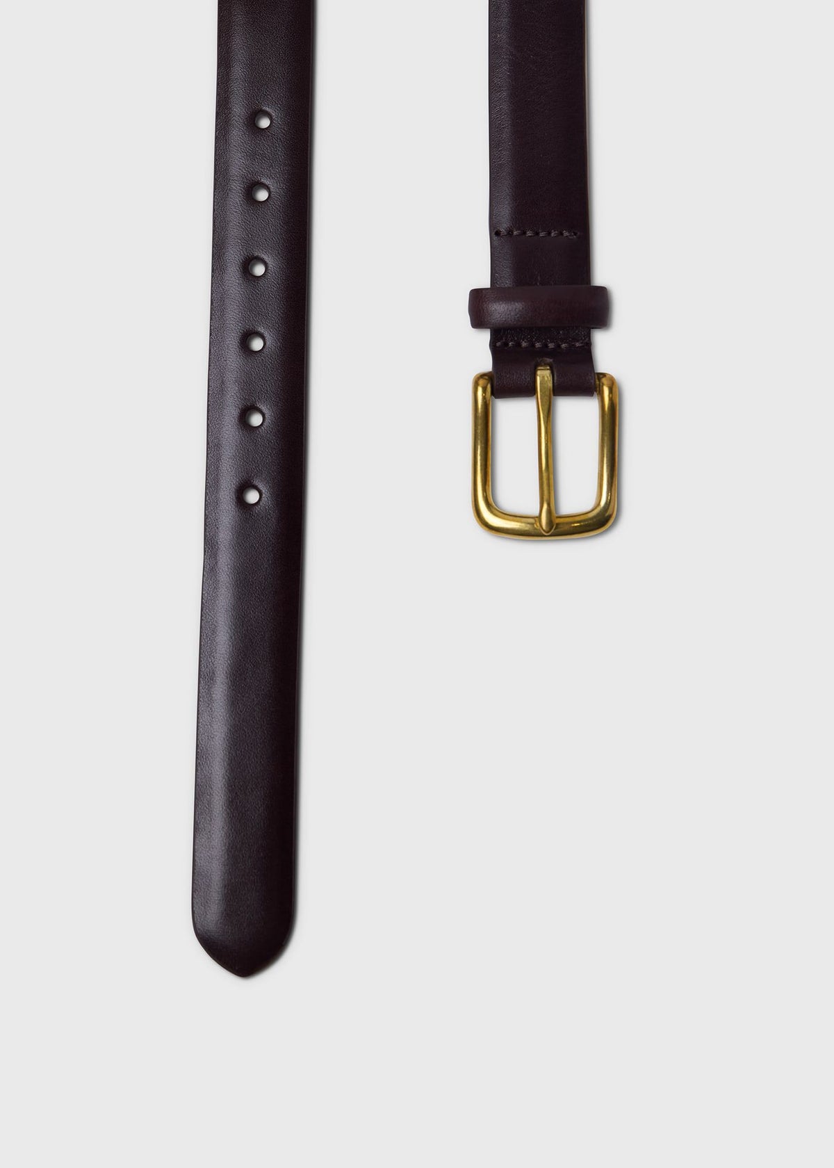 Narrow Calfskin Belt with Brass Buckle - Paul Stuart Smart Buy