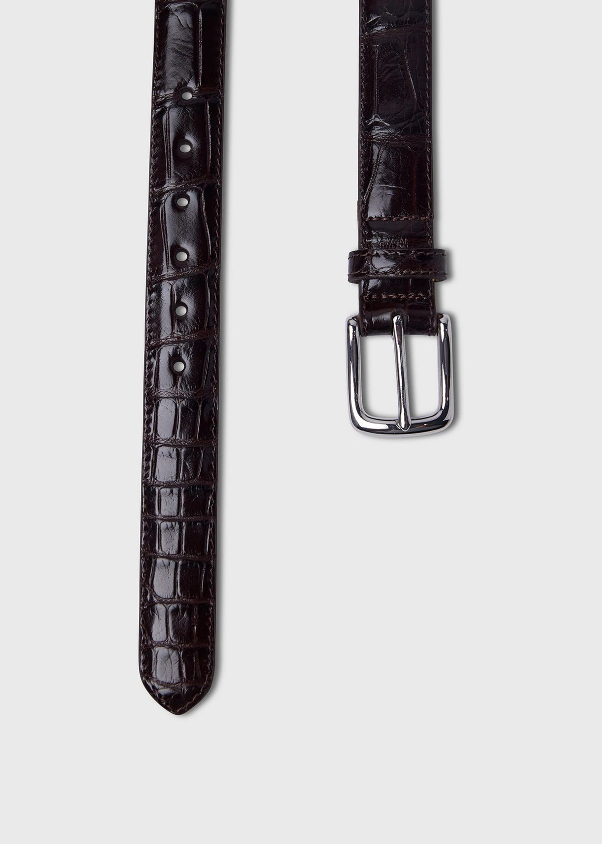 American Alligator Belt with Nickel Buckle - Paul Stuart Deals