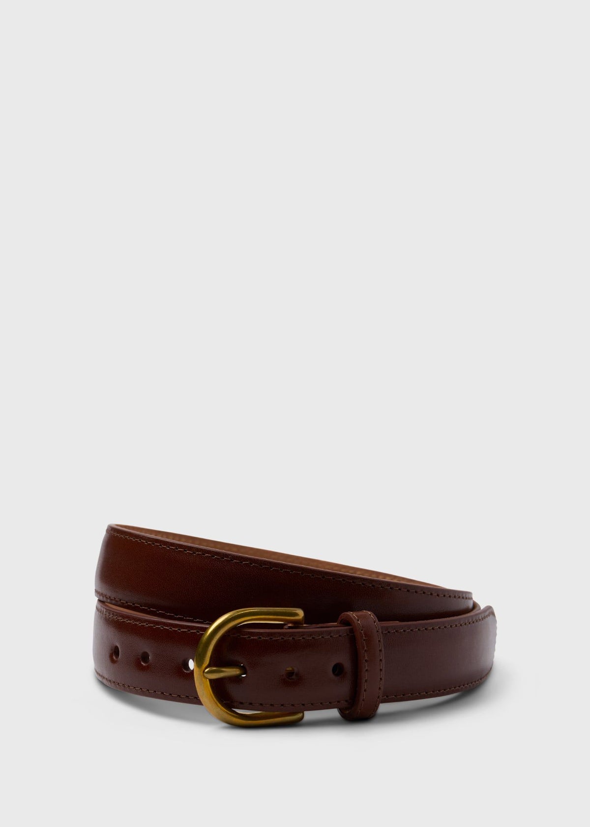 Calfskin Belt with Brass Buckle - Paul Stuart Hot Sale