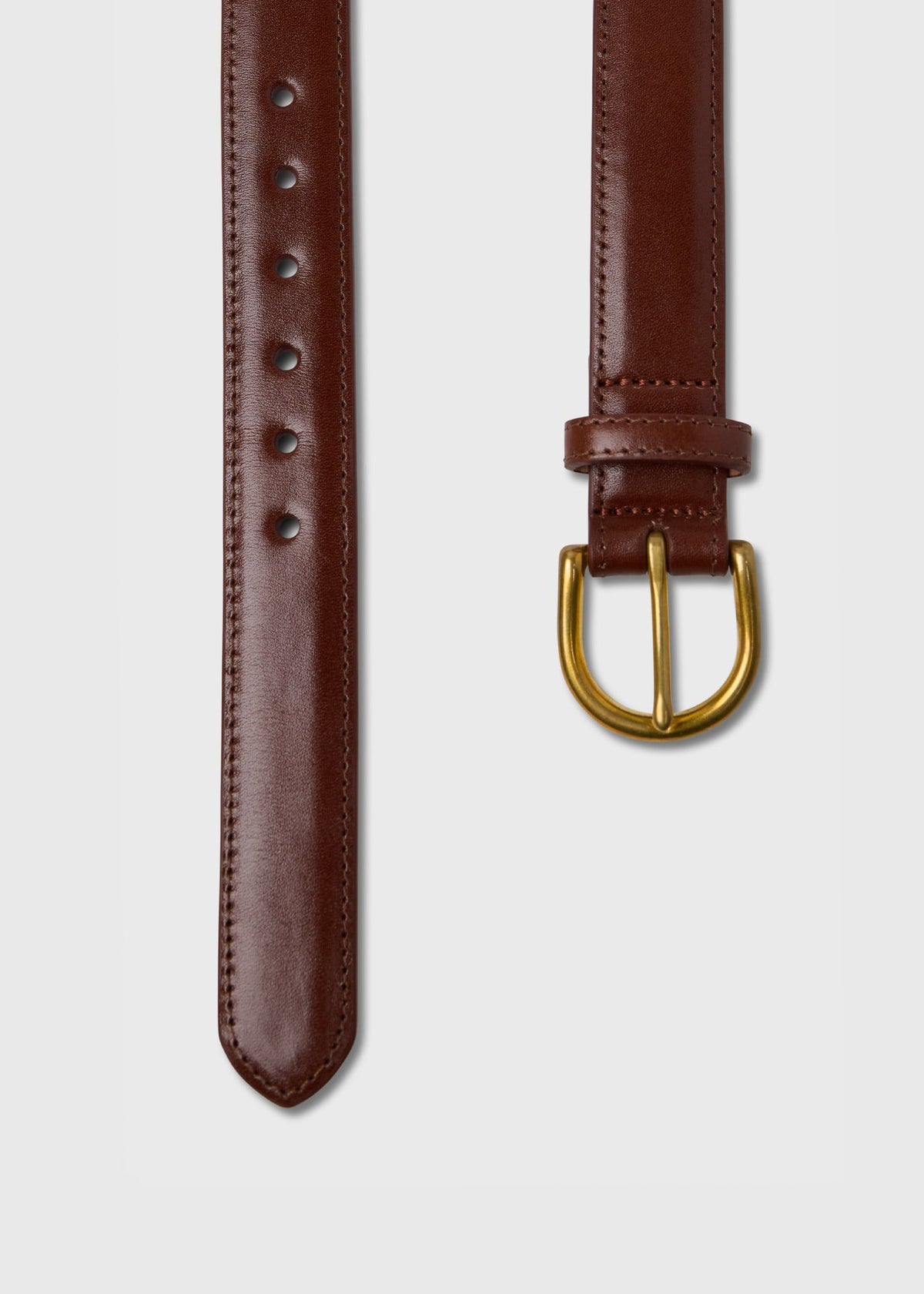 Calfskin Belt with Brass Buckle - Paul Stuart Hot Sale