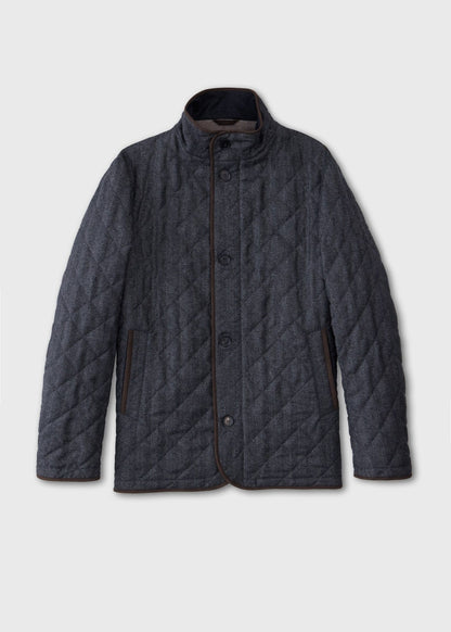 Wool Herringbone Quilted Jacket - Paul Stuart Discount