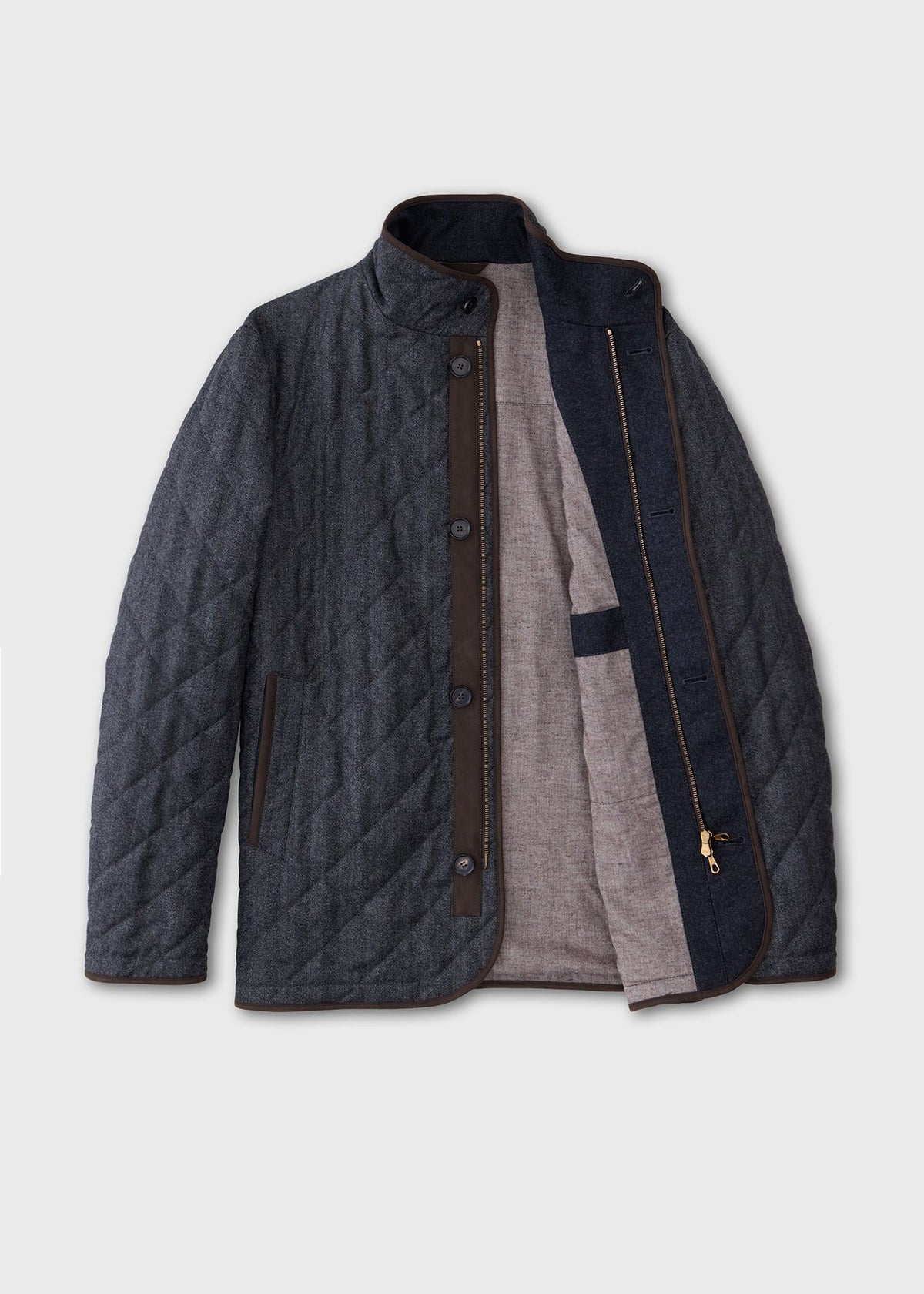 Wool Herringbone Quilted Jacket - Paul Stuart Discount