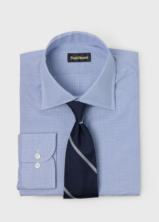 Micro Check Spread Collar Dress Shirt - Paul Stuart Latest