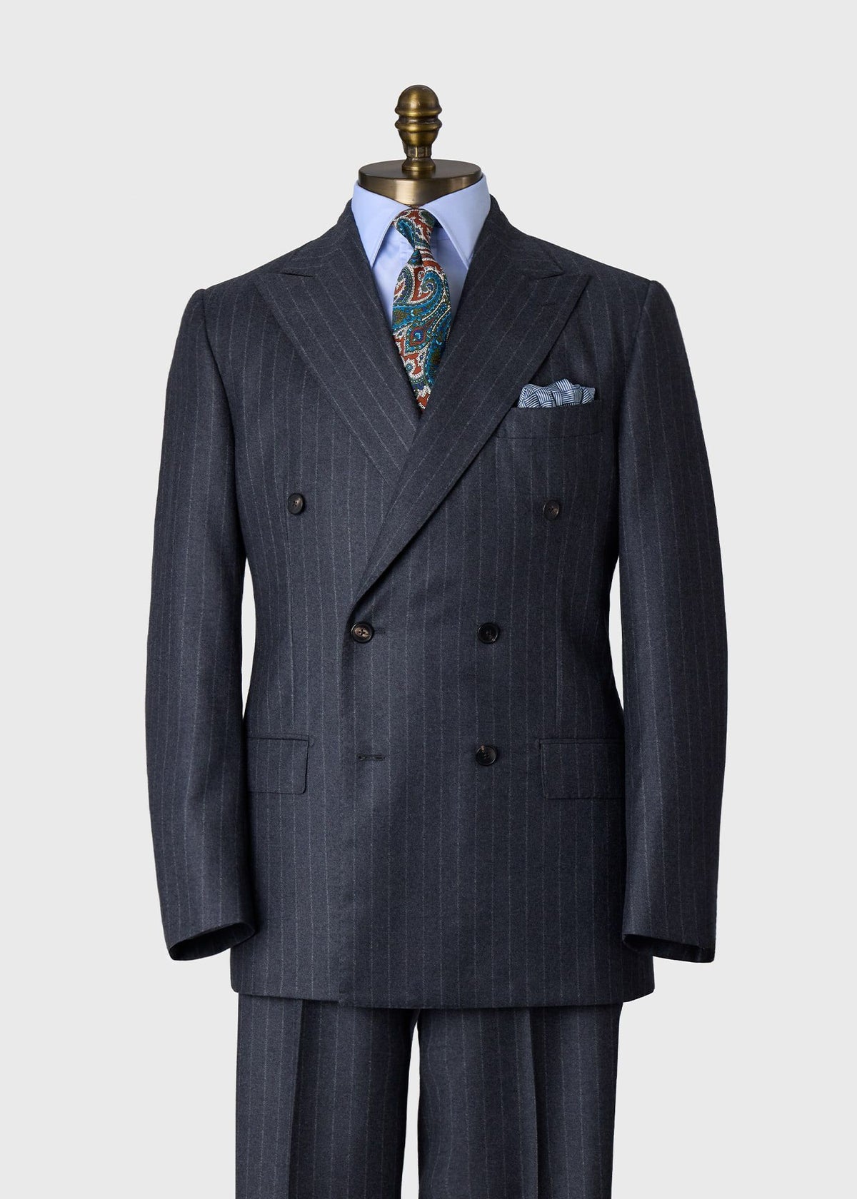 Double-Breasted Chalk Stripe Suit - Paul Stuart Great Value