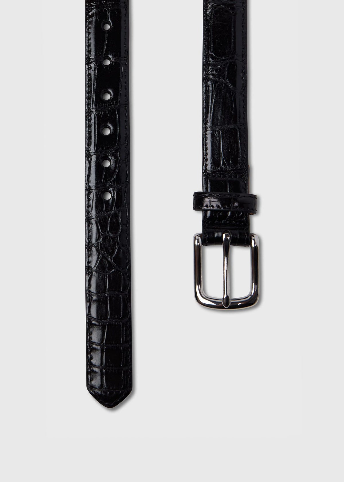 American Alligator Belt with Nickel Buckle - Paul Stuart Everyday