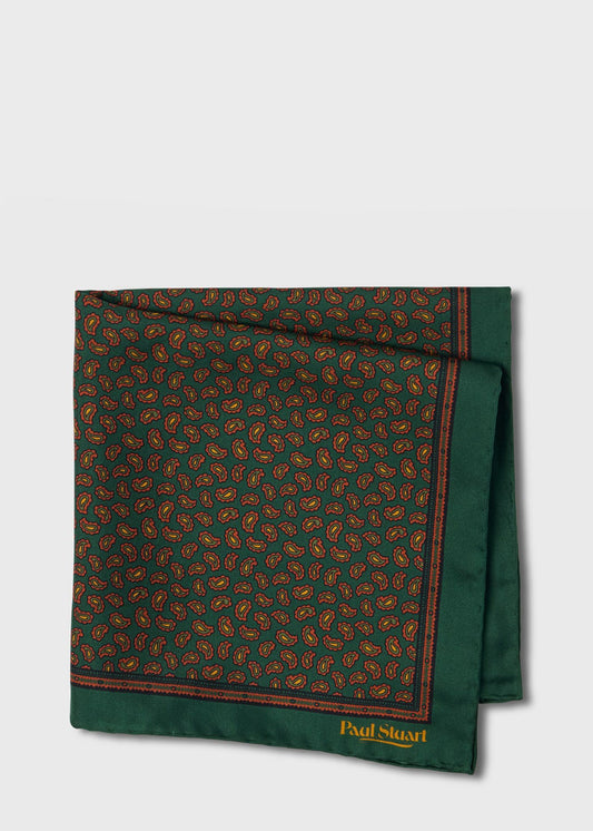 Micro Paisley Silk Pocket Square - Paul Stuart Trusted