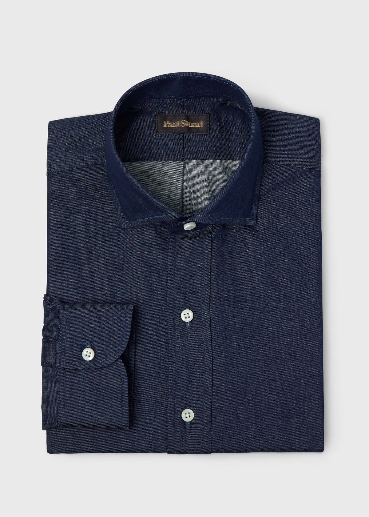 Denim Spread Collar Shirt - Paul Stuart New