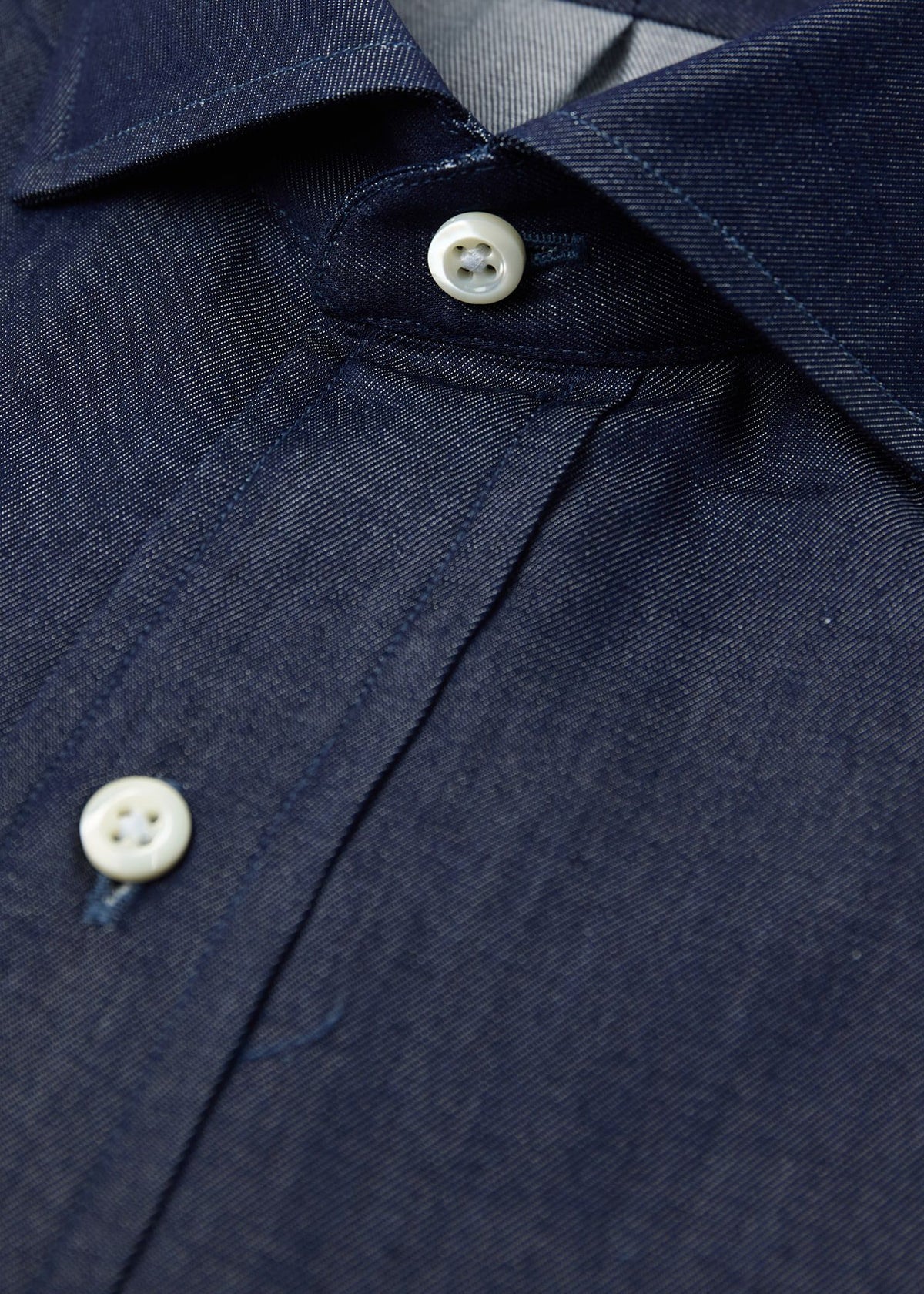 Denim Spread Collar Shirt - Paul Stuart New