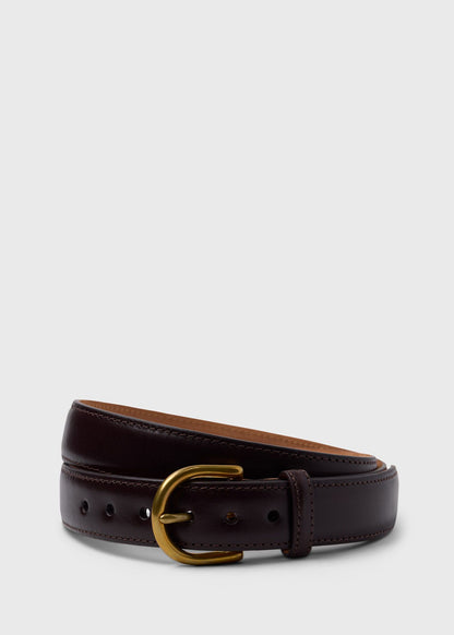 Calfskin Belt with Brass Buckle - Paul Stuart Recommended