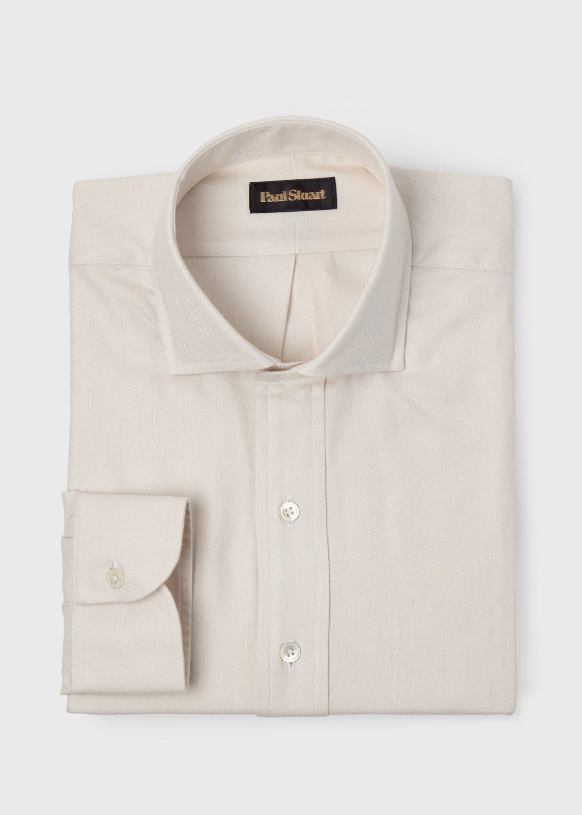 Herringbone Spread Collar Shirt - Paul Stuart Classic
