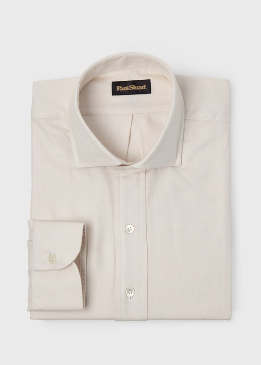Herringbone Spread Collar Shirt - Paul Stuart Classic