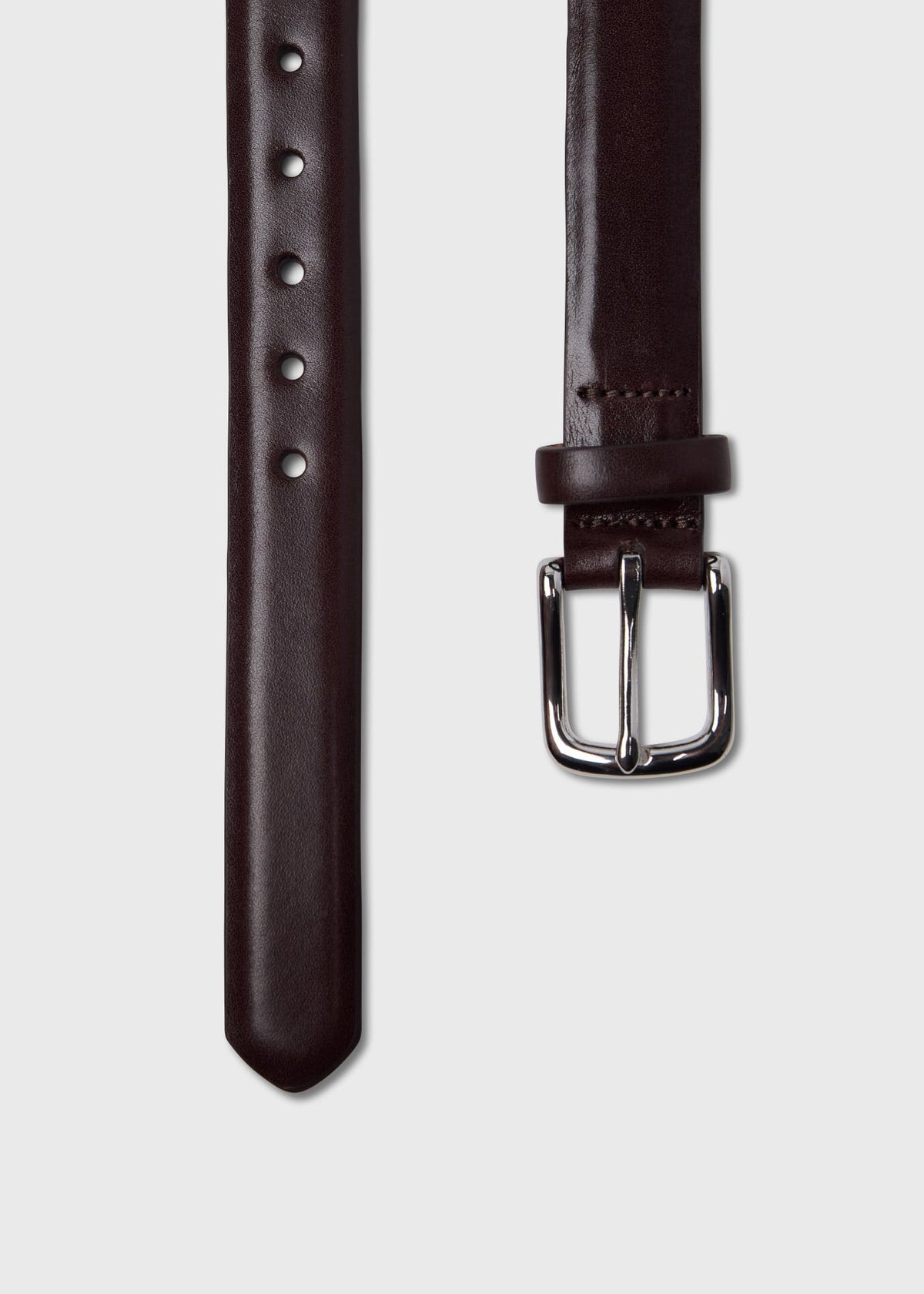 Narrow Calfskin Belt with Nickel Buckle - Paul Stuart Classic