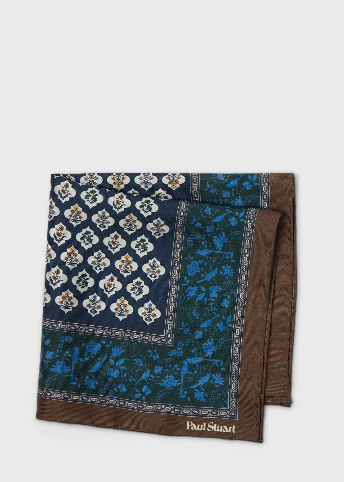 Floral Medallion Silk Pocket Square - Paul Stuart Customer Favorite