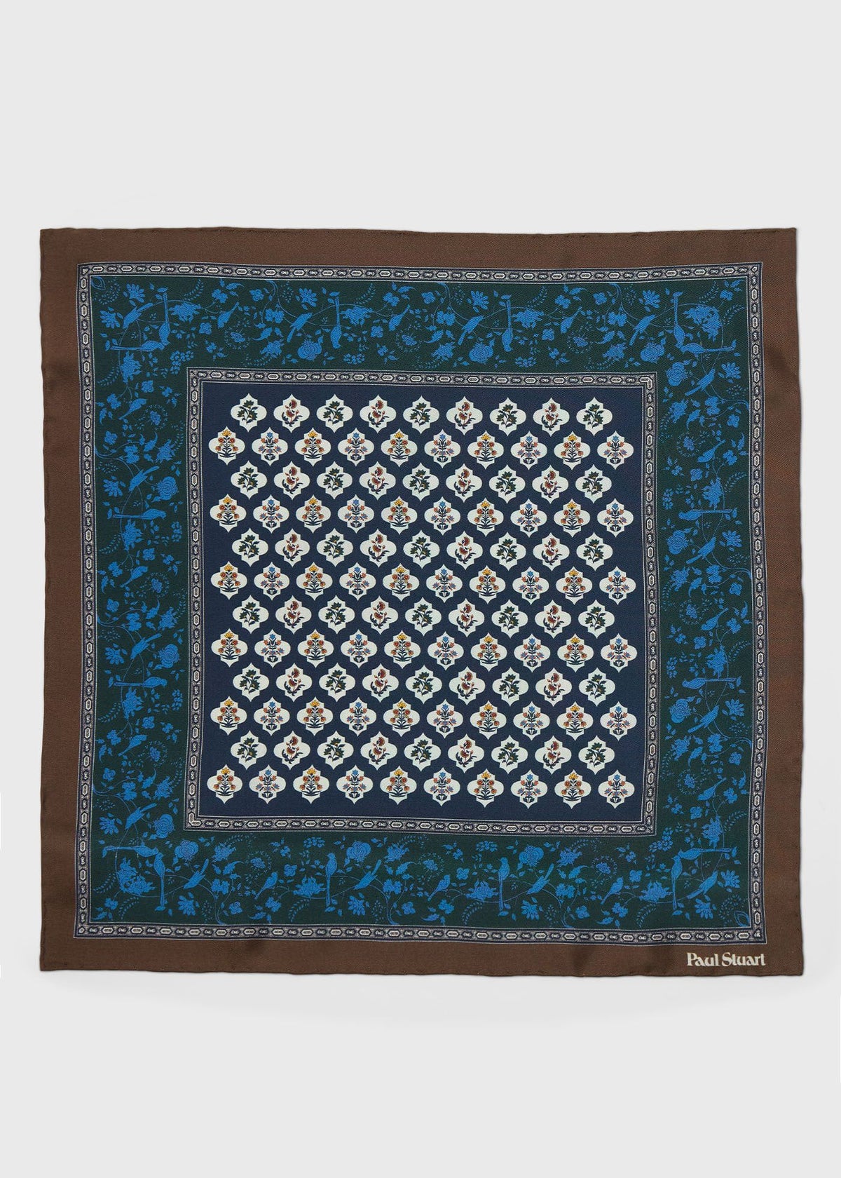 Floral Medallion Silk Pocket Square - Paul Stuart Customer Favorite
