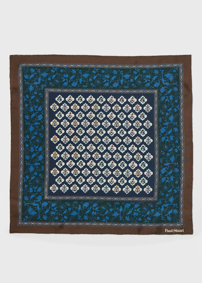 Floral Medallion Silk Pocket Square - Paul Stuart Customer Favorite
