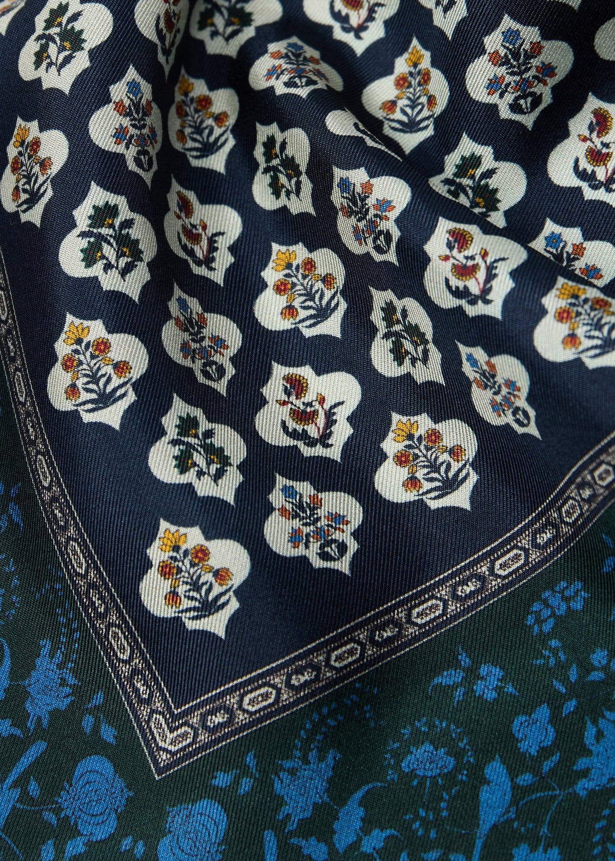 Floral Medallion Silk Pocket Square - Paul Stuart Customer Favorite