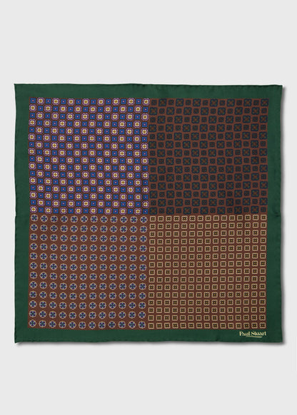 Patchwork Foulard Silk Pocket Square - Paul Stuart New
