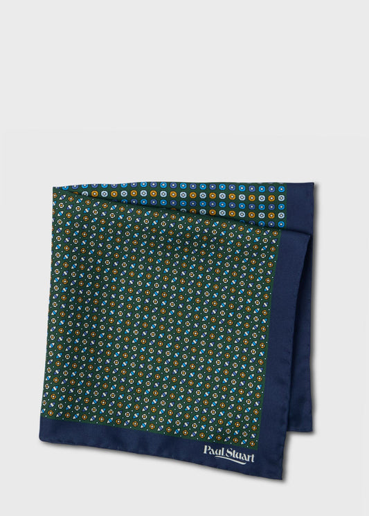 Patchwork Micro Foulard Silk Pocket Square - Paul Stuart Smart Buy
