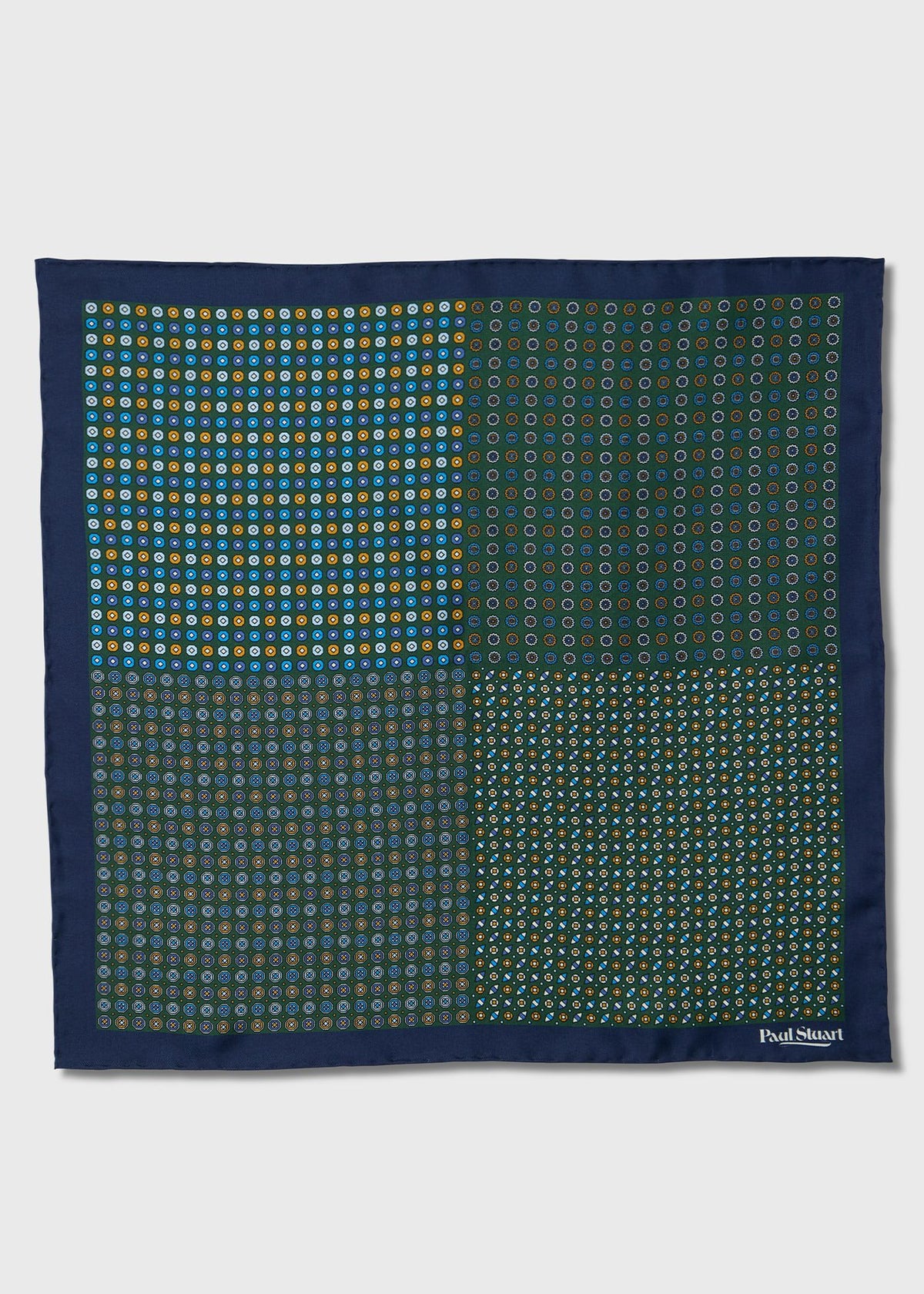 Patchwork Micro Foulard Silk Pocket Square - Paul Stuart Smart Buy