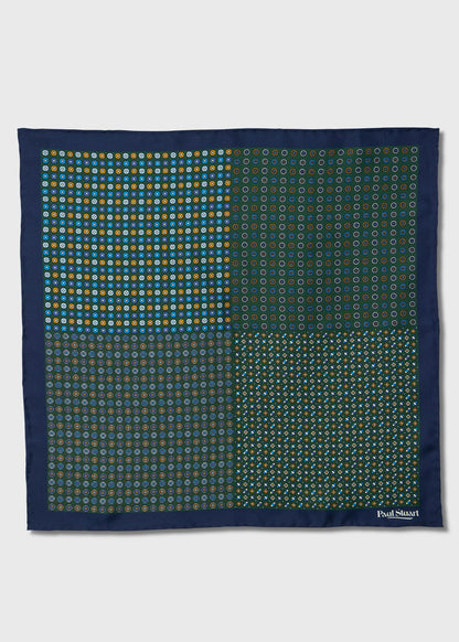 Patchwork Micro Foulard Silk Pocket Square - Paul Stuart Smart Buy